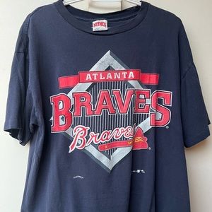 Vintage 90s Atlanta Braves MLB T Shirt XL (26.5/21) World Series rare NUTMEG
